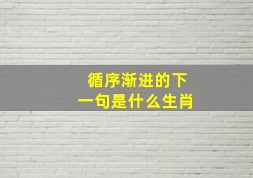 循序渐进的下一句是什么生肖