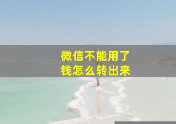 微信不能用了钱怎么转出来