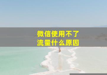 微信使用不了流量什么原因