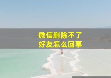 微信删除不了好友怎么回事