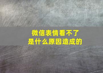 微信表情看不了是什么原因造成的