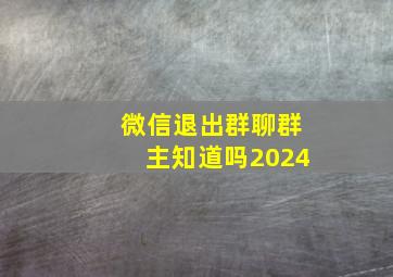 微信退出群聊群主知道吗2024