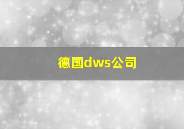 德国dws公司