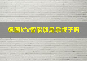 德国kfv智能锁是杂牌子吗