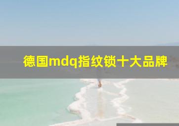 德国mdq指纹锁十大品牌