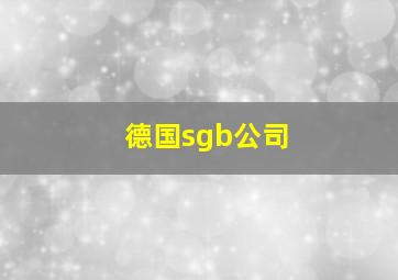 德国sgb公司