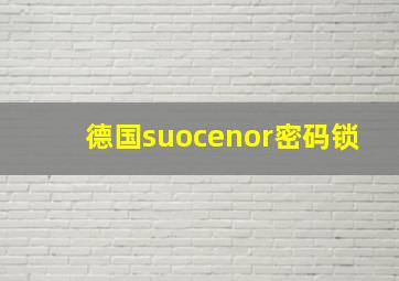 德国suocenor密码锁