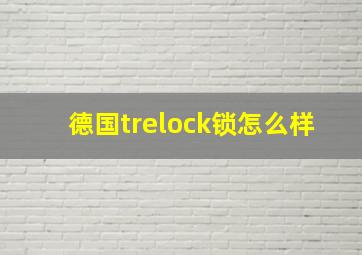 德国trelock锁怎么样