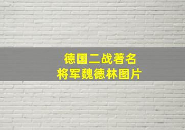 德国二战著名将军魏德林图片