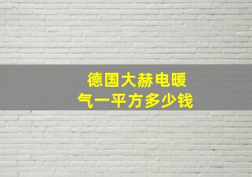 德国大赫电暖气一平方多少钱