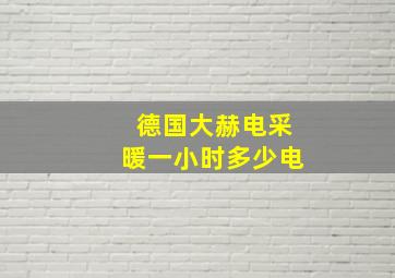 德国大赫电采暖一小时多少电