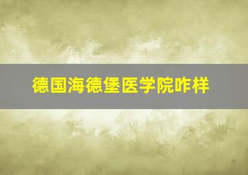 德国海德堡医学院咋样