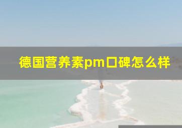 德国营养素pm口碑怎么样