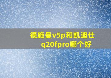 德施曼v5p和凯迪仕q20fpro哪个好