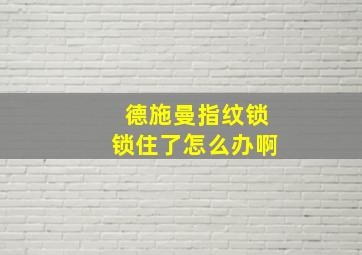 德施曼指纹锁锁住了怎么办啊