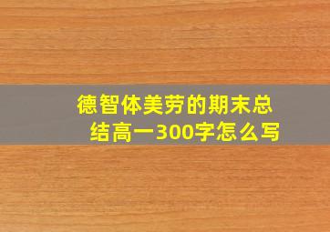 德智体美劳的期末总结高一300字怎么写