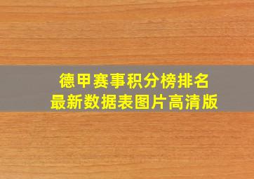 德甲赛事积分榜排名最新数据表图片高清版