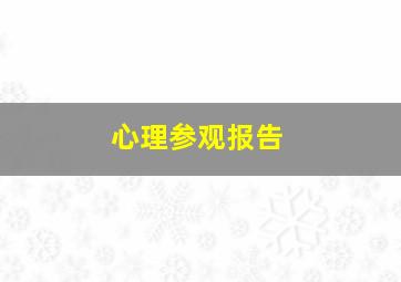 心理参观报告