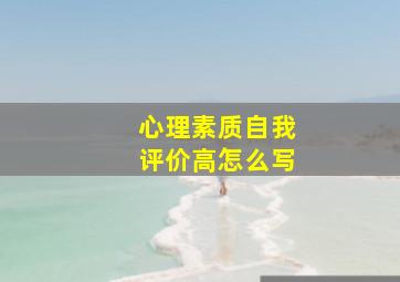 心理素质自我评价高怎么写