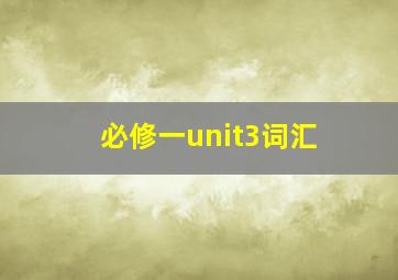 必修一unit3词汇