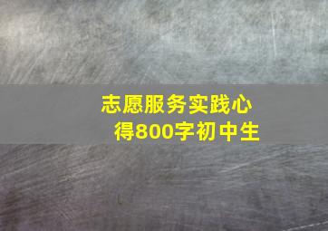 志愿服务实践心得800字初中生