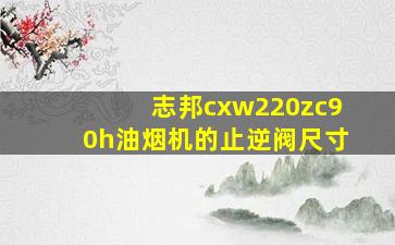 志邦cxw220zc90h油烟机的止逆阀尺寸