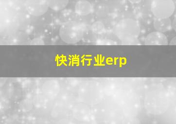 快消行业erp