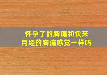 怀孕了的胸痛和快来月经的胸痛感觉一样吗