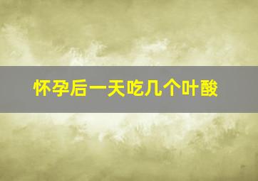 怀孕后一天吃几个叶酸