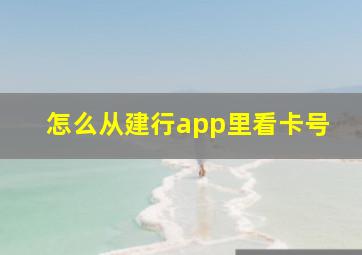 怎么从建行app里看卡号