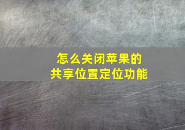 怎么关闭苹果的共享位置定位功能