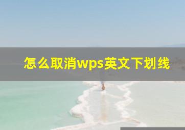 怎么取消wps英文下划线