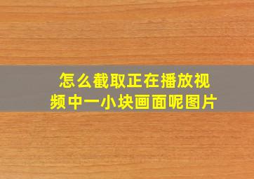 怎么截取正在播放视频中一小块画面呢图片