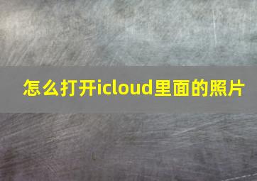 怎么打开icloud里面的照片