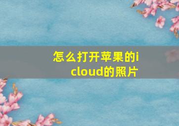 怎么打开苹果的icloud的照片