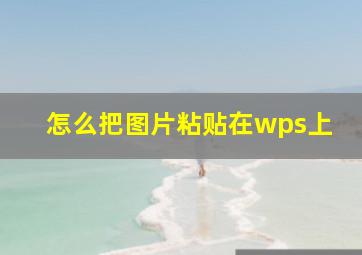 怎么把图片粘贴在wps上