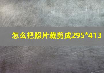 怎么把照片裁剪成295*413