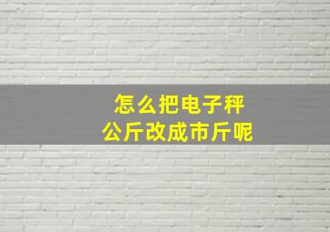 怎么把电子秤公斤改成市斤呢