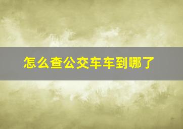 怎么查公交车车到哪了