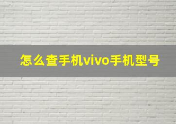 怎么查手机vivo手机型号