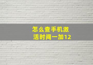 怎么查手机激活时间一加12