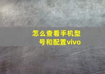 怎么查看手机型号和配置vivo