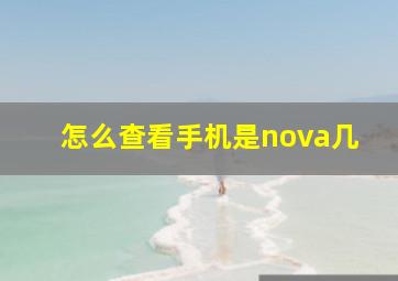 怎么查看手机是nova几