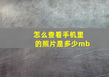 怎么查看手机里的照片是多少mb