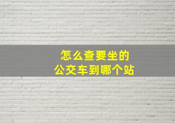 怎么查要坐的公交车到哪个站