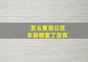 怎么查询公交车到哪里了没有