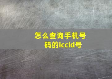 怎么查询手机号码的iccid号