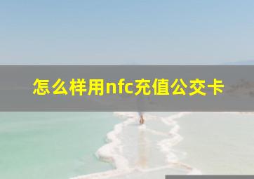 怎么样用nfc充值公交卡