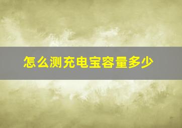 怎么测充电宝容量多少