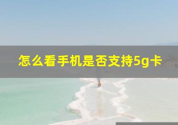 怎么看手机是否支持5g卡